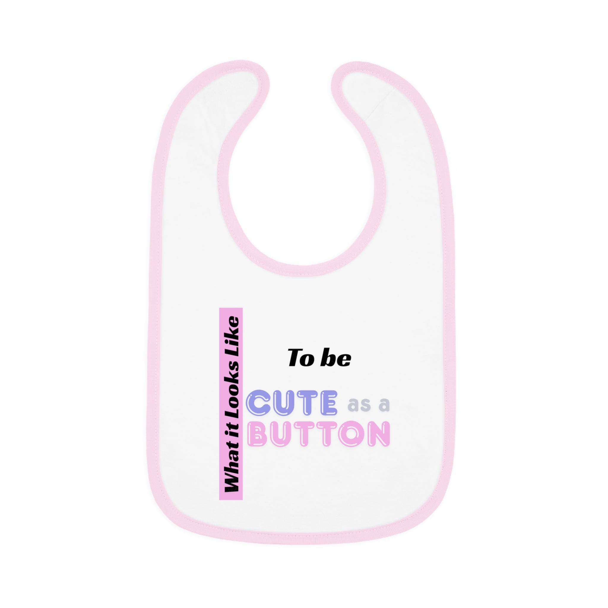 Cute as a Button baby bib | Contrast Trim Jersey Bib
